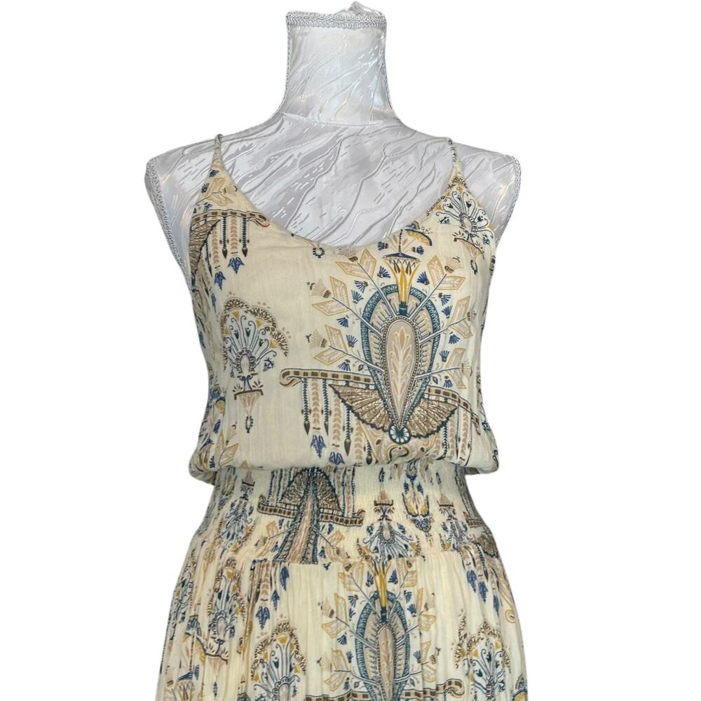 O’Neill Y2K Grecian Print Rayon Maxi Dress Double Slits XS - Picture 6 of 16